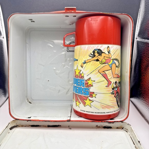 Super Powers Metal Lunch Box Aladdin 1983 DC Comics Superman Wonderwoman Batman - Picture 16 of 16